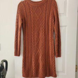 Merona Brown Orange Sweater Dress Size S